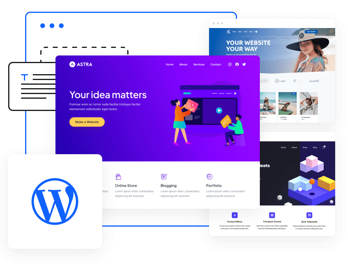 WordPress hosting dashboard and themes